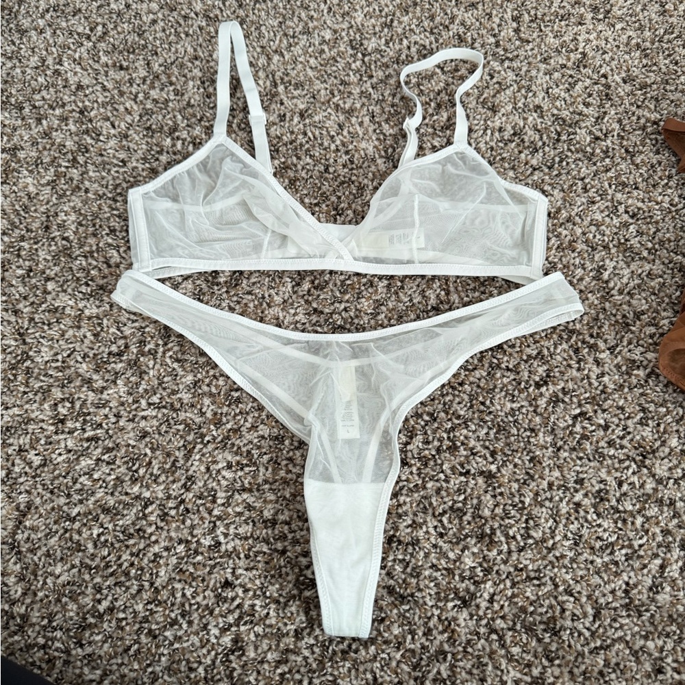 SKIMS Mesh Bra and thong